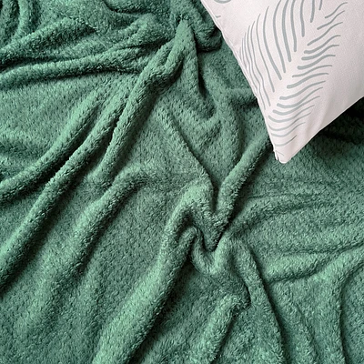 Jeté Kozy texturé - Vert forêt