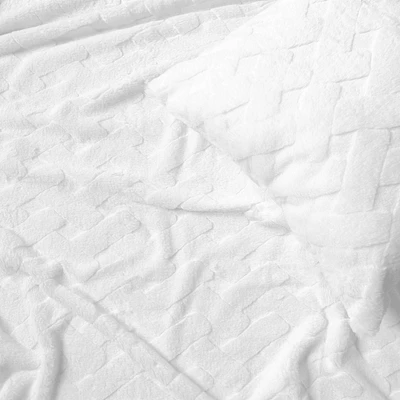 Jeté fausse fourrure - Blanc pure