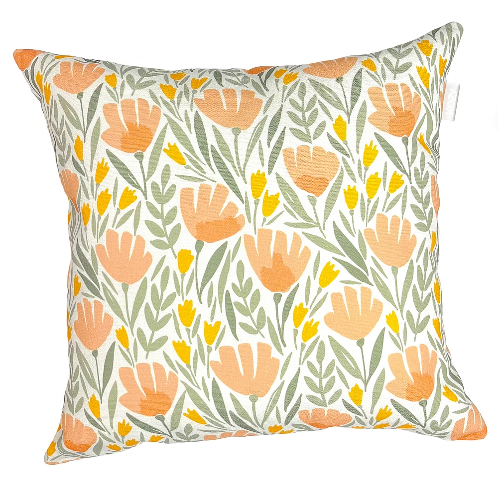 Coussin Kozy - Fleurs cantaloup