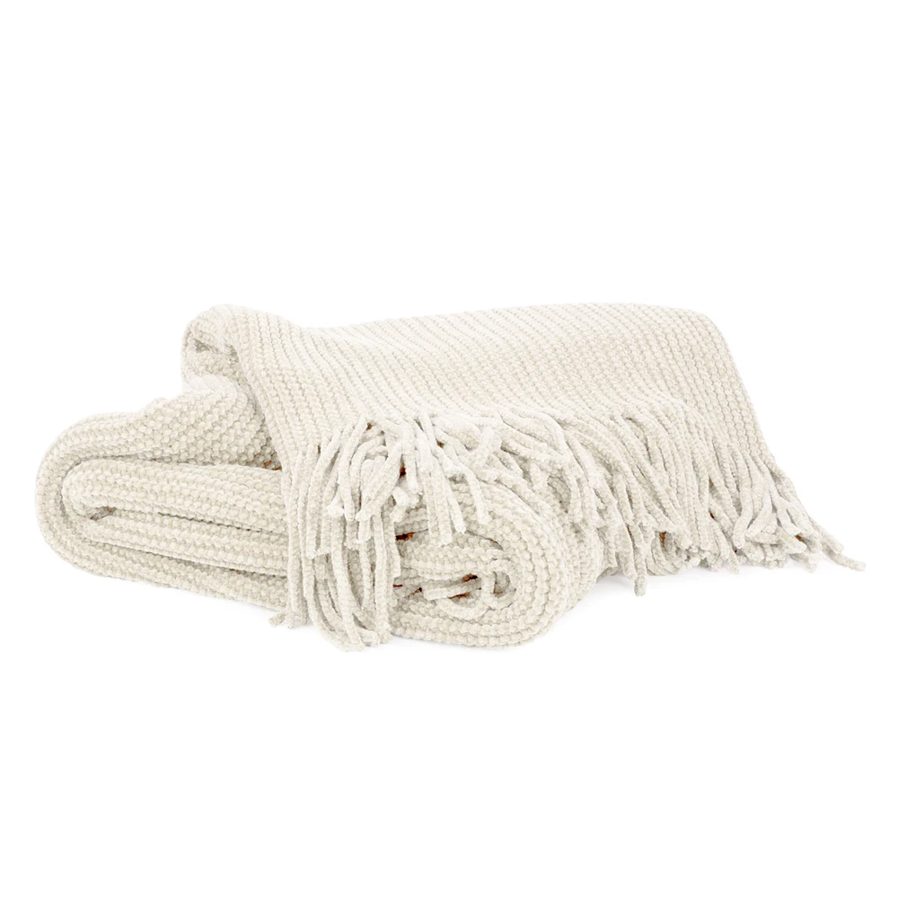 Fringe throw - Cream