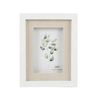 White and linen photo frame - 6 x 8