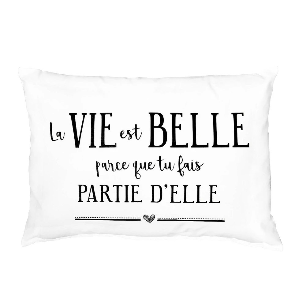 Text cushion - La vie est belle