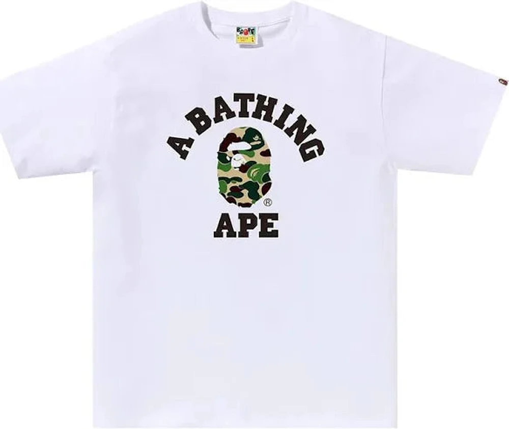 BAPE ABC Camo College Tee 'White/Green'