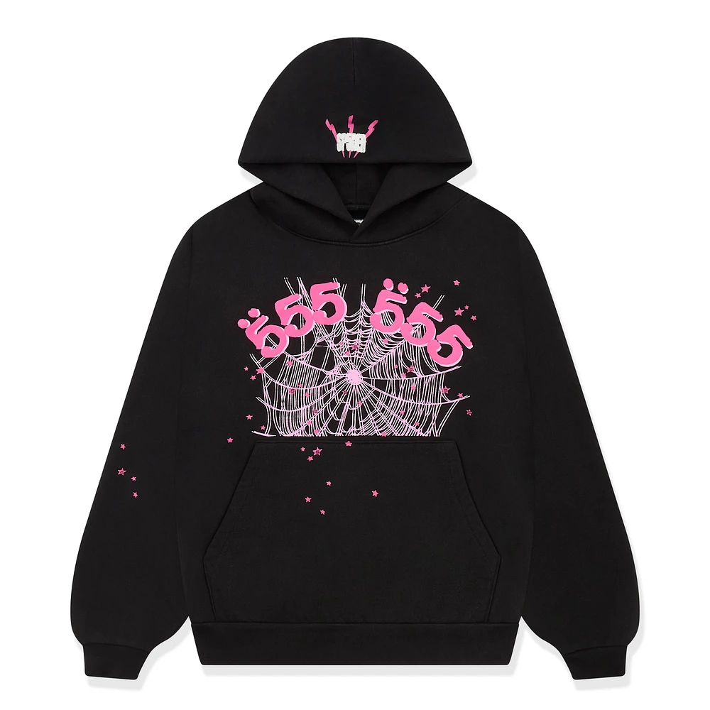 Sp5der 555 Hoodie Pink Black