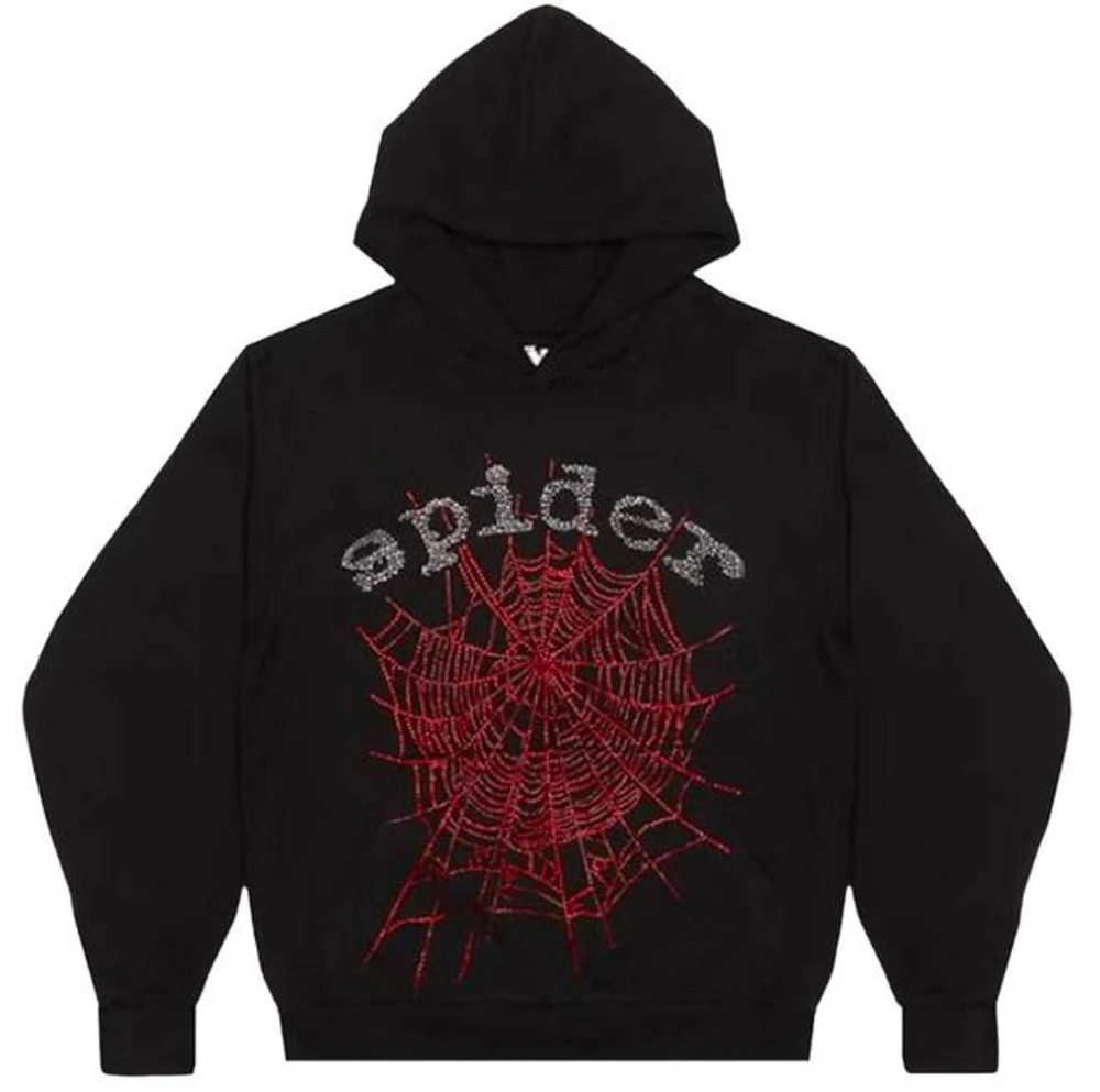 Sp5der OG Rhinestone Hoodie 'Black'