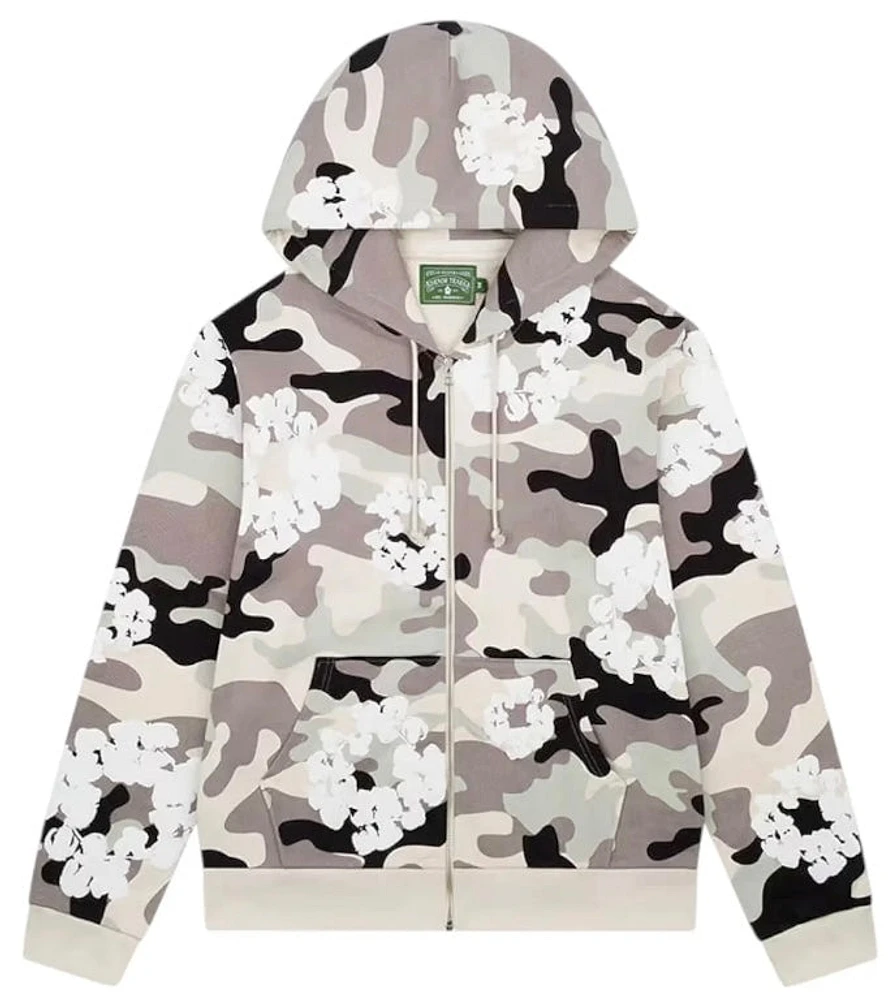 Denim Tears The Wreath Zip Hoodie 'White Camo'