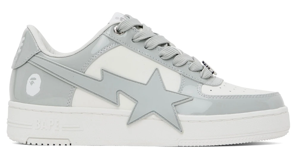 Bapesta Patent White & Gray OS #3