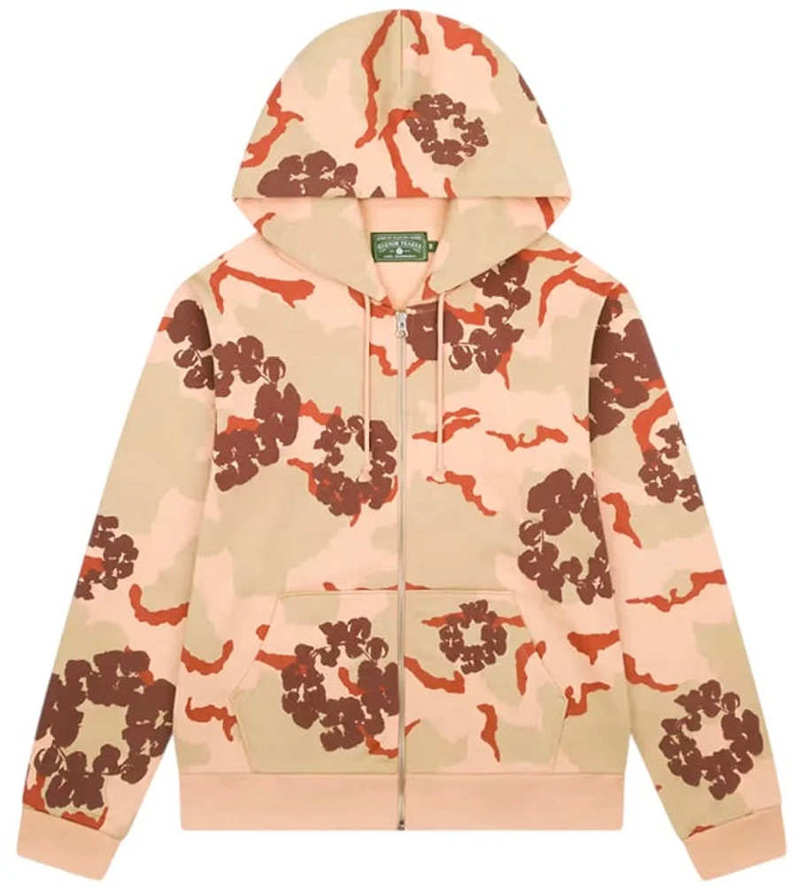 Denim Tears The Wreath Zip Hoodie 'Brown Camo'