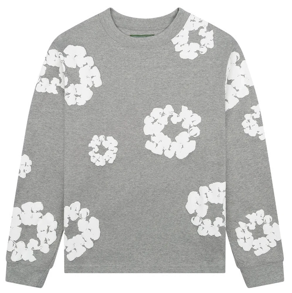 Denim Tears Long-Sleeve Wreath Tee 'Grey'