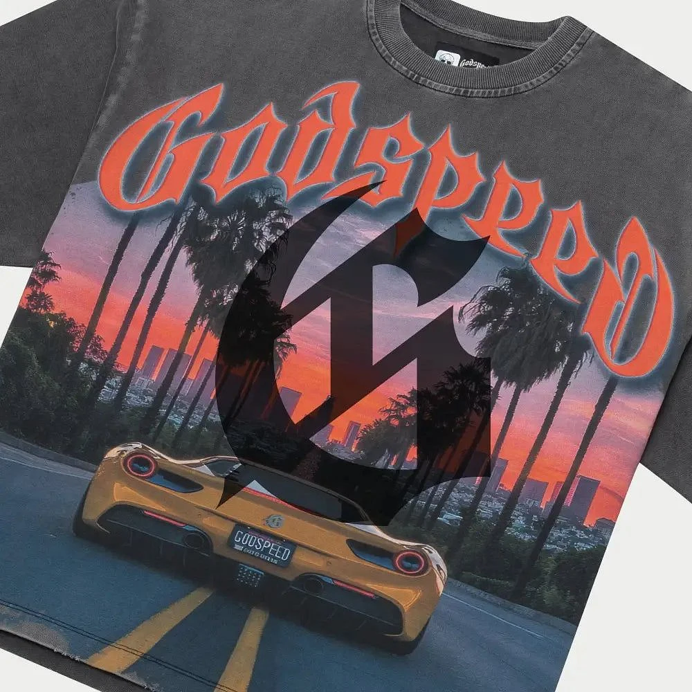 Godspeed Sunset BLVD Grey Wash Tee