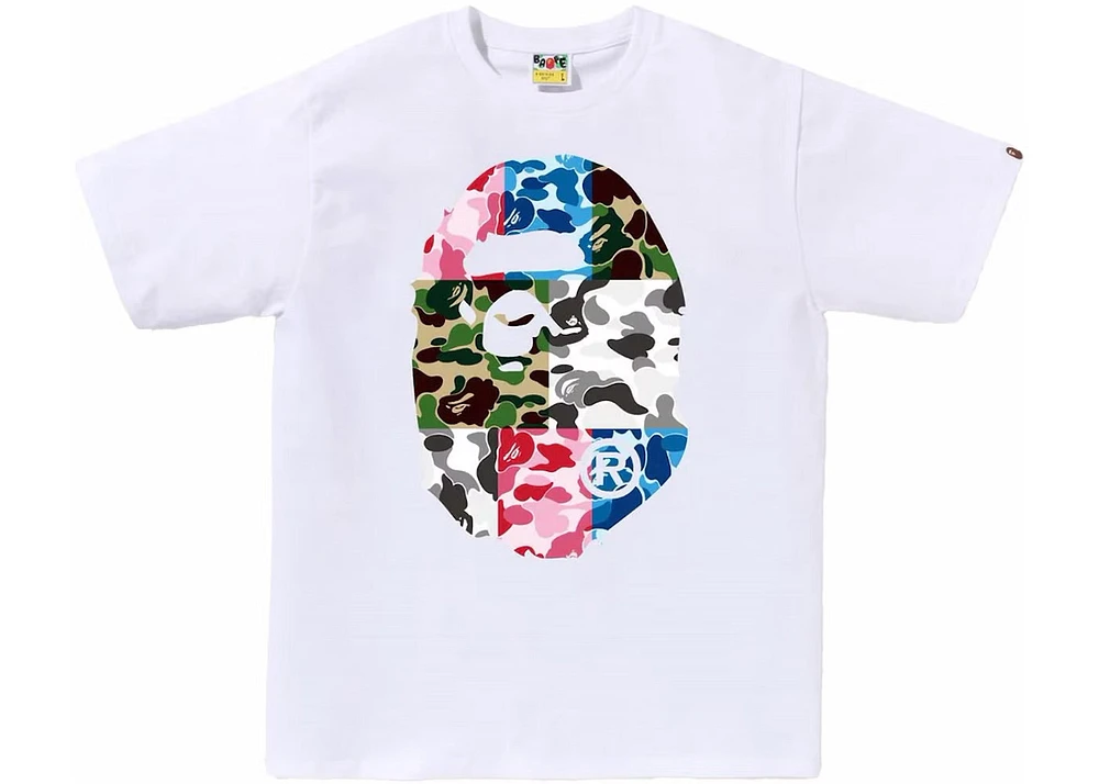 BAPE ABC Camo Crazy Big Ape Head Tee 'White'