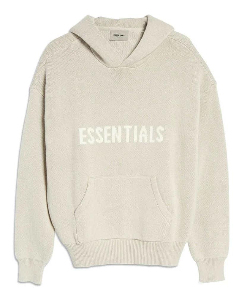 Essentials Knit Hoodie Stone