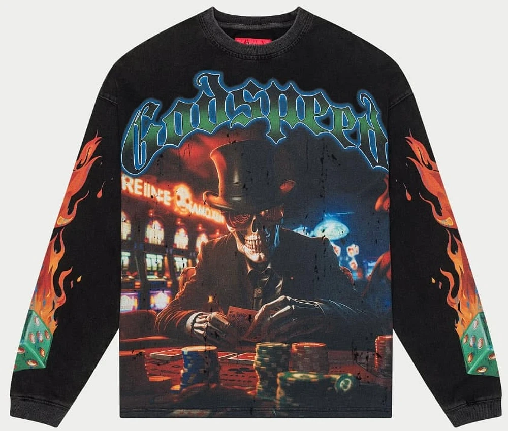 Godspeed Life's A Gamble LS T-shirt (Black Wash)