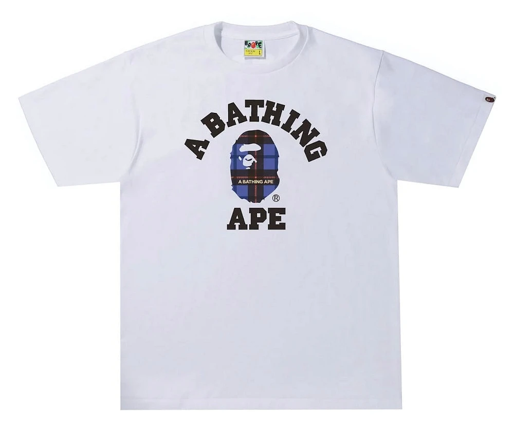 Bape ABC Ape Navy Check Head Tee