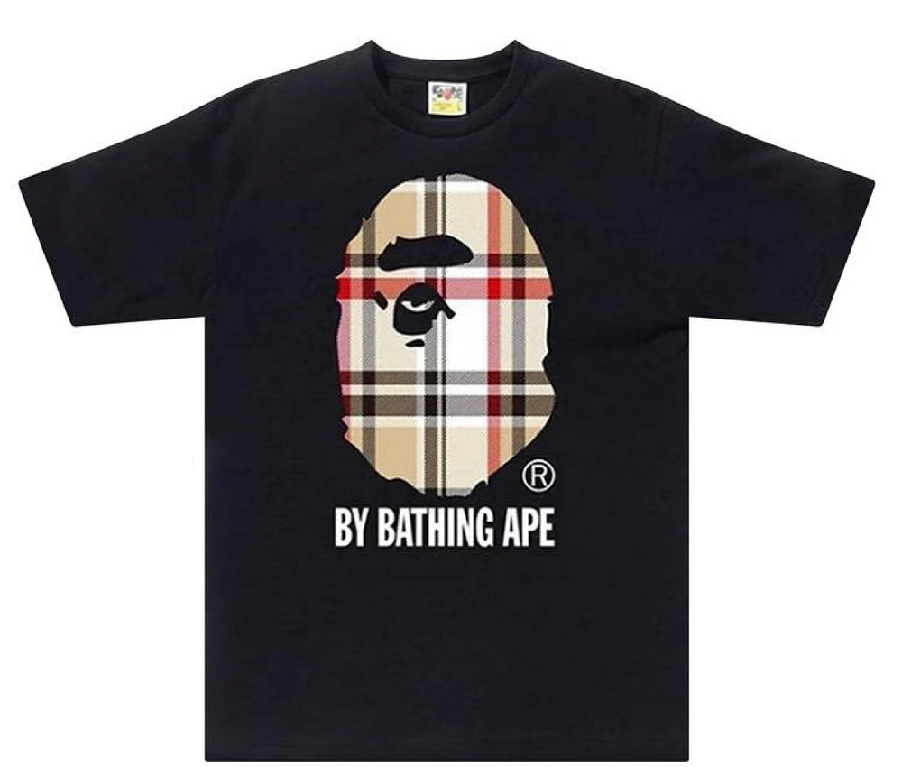 Bape Burberry Ape Head Tee Black