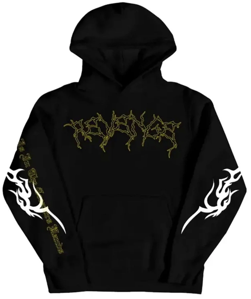 Revenge Yellow Lightning Cerberus Hoodie Black