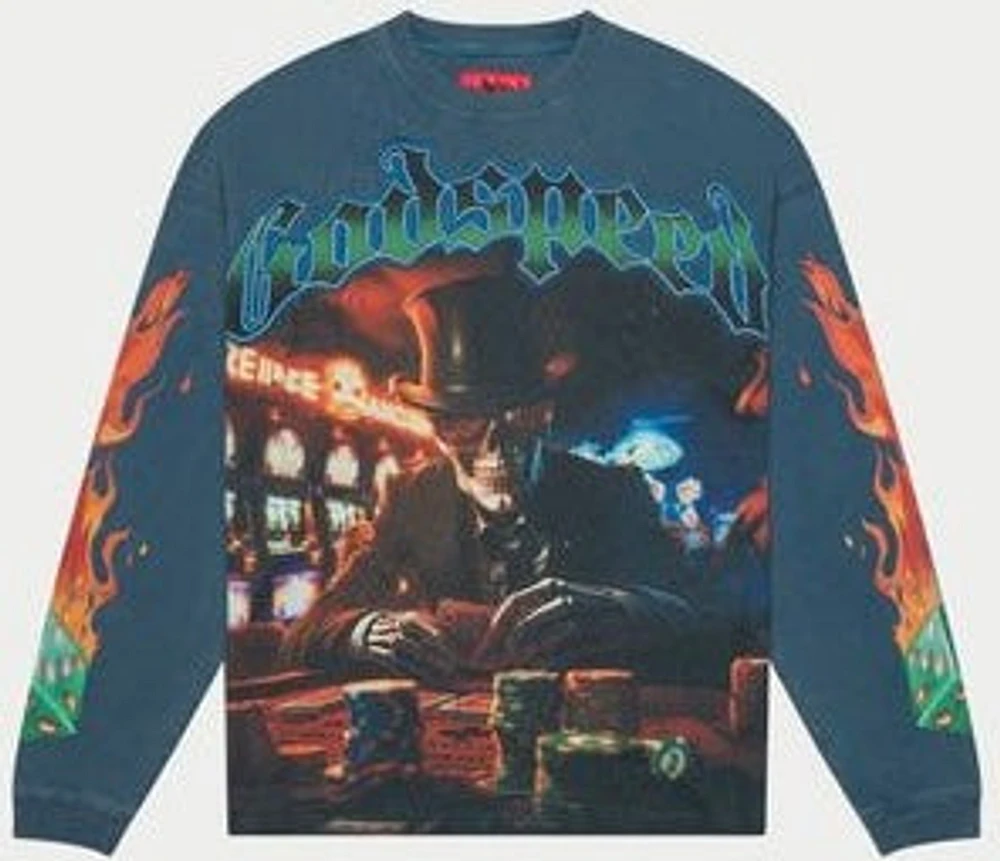 Godspeed Life's A Gamble LS T-shirt (Blue Wash)