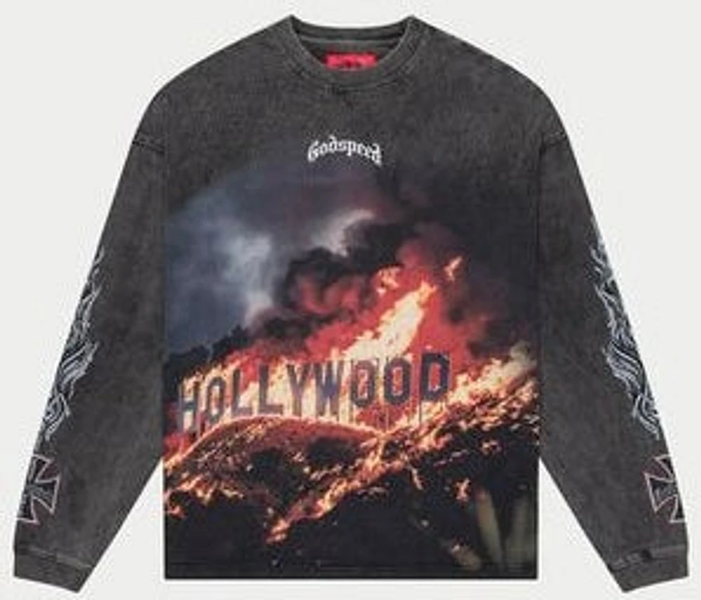 Godspeed Hollywood Inferno LS T-Shirt (Grey Wash)