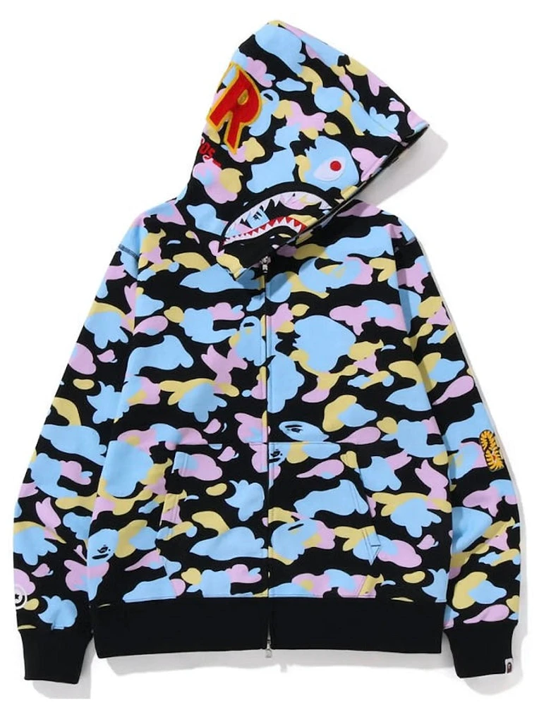 Bape Pink Blue Yellow Ponr Black Zip Up