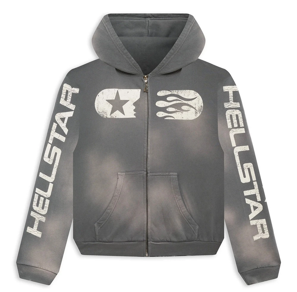 Hellstar Zip Up Hoodie Grey