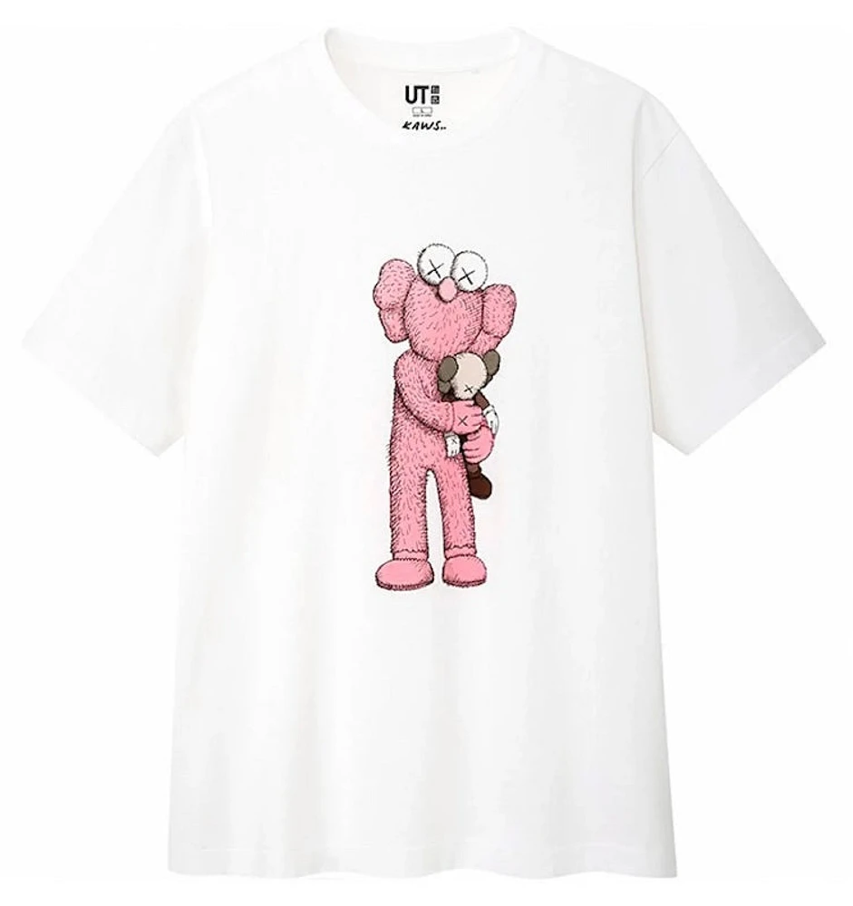 Kaws x Uniqlo pink bff white tee
