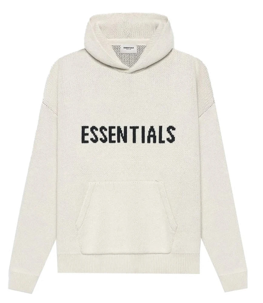 Essentials Knit Hoodie Creme