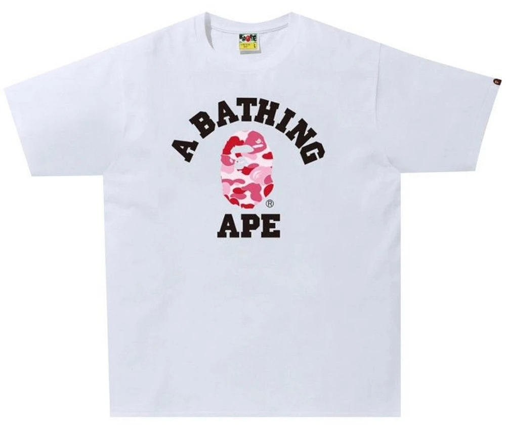 Bape ABC Pink Flame Head Tee White