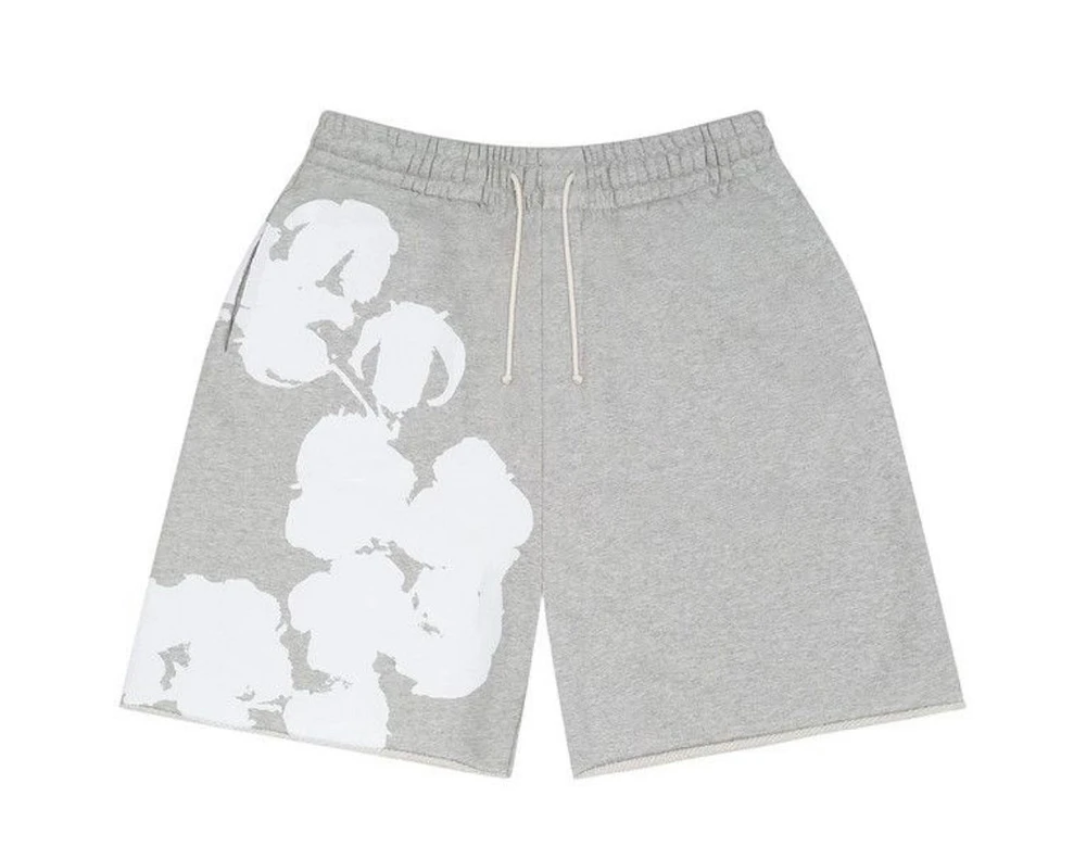Denim Tears Big Cotton Wreath Sweat Shorts 'Grey'