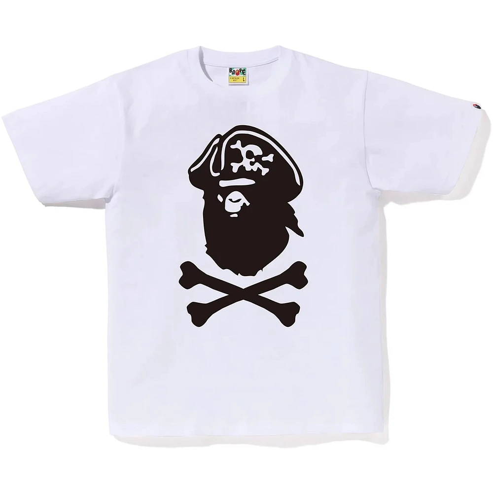 Bape Captain Ape Crossbone Tee White