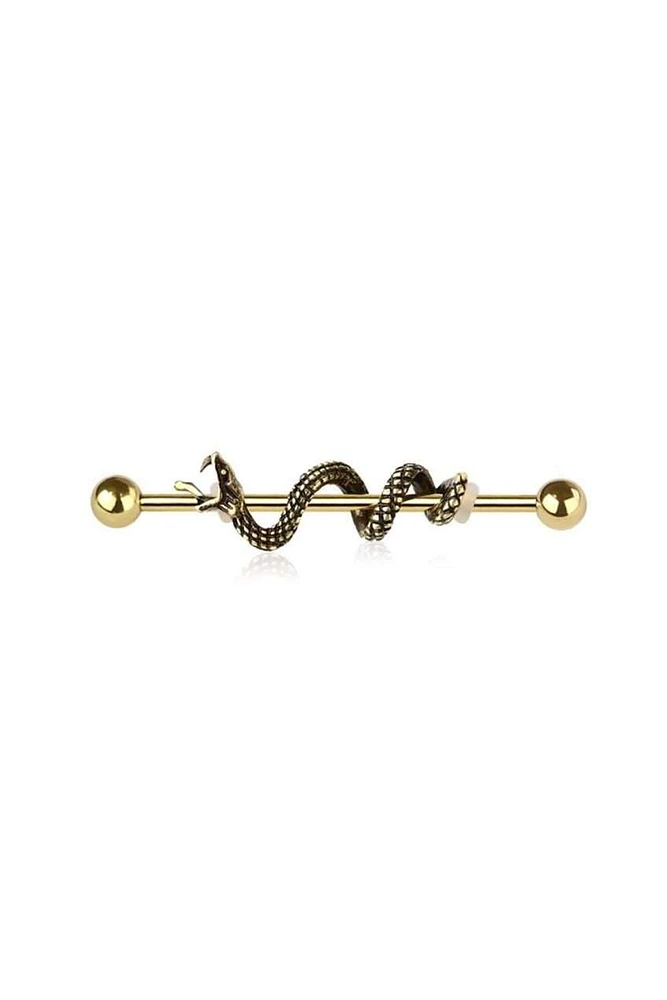 PREMIUM Wrapped Snake Industrial Barbell 14g