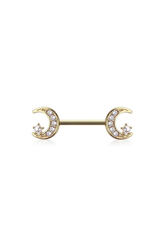 Moon And Stars Nipple Barbell 14g