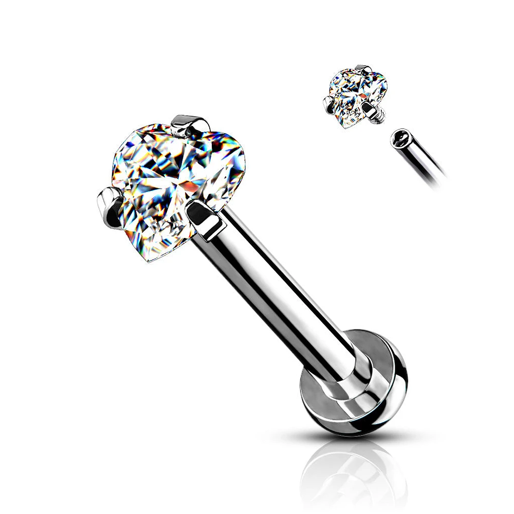 PREMIUM Claw-Set Heart Flat Back 16g