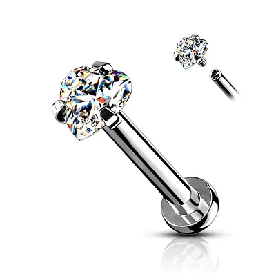 PREMIUM Claw-Set Heart Flat Back 16g