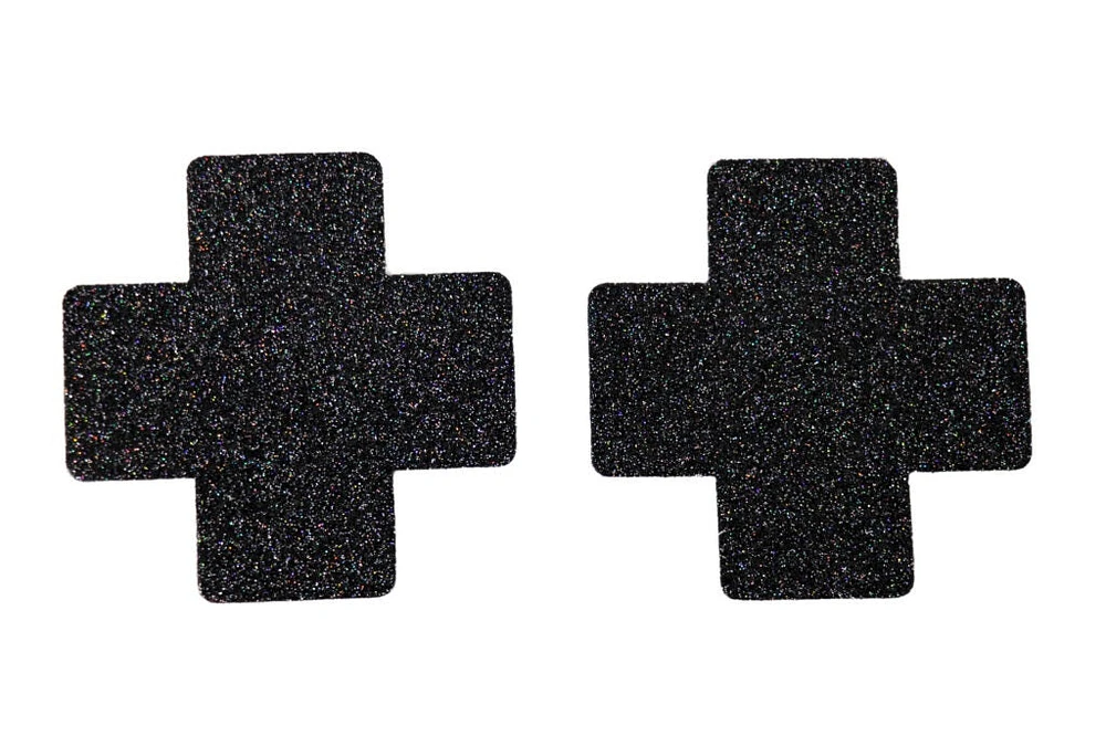X Black Glitter Pasties