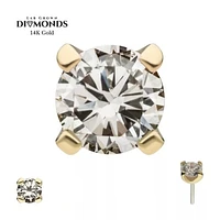 Prong 3mm Lab Grown Diamond Threadless Top
