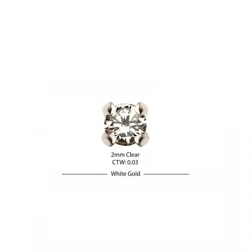 Prong 2mm Lab Grown Diamond White Gold