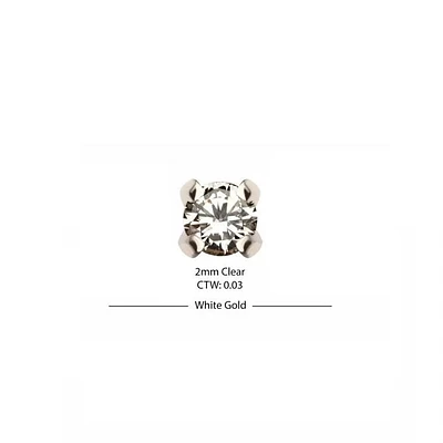 Prong 2mm Lab Grown Diamond White Gold
