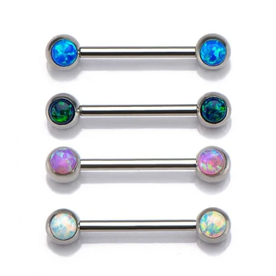Front Facing Bezel Set Double Synthetic Opal