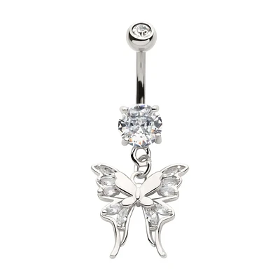 Butterfly Marquise Gems and Plain Navel