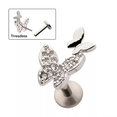 Butterfly Jewelled With Small Plain Butterfly