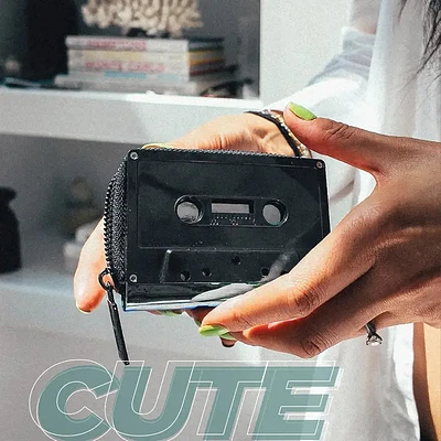 Retro 80s Cassette Tape Black Wallet