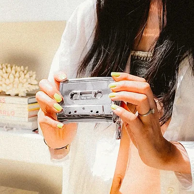 Retro 80s Cassette Tape Silver Wallet