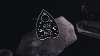 She Her Pronoun Planchette Pin