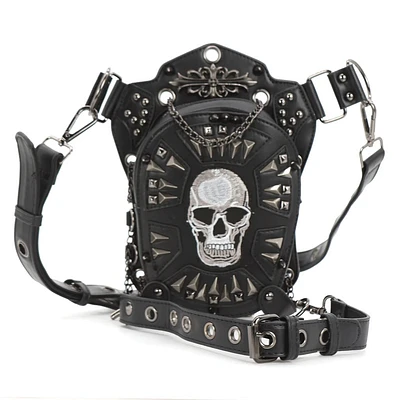 Bolso de hombro convertible con diseño de calavera