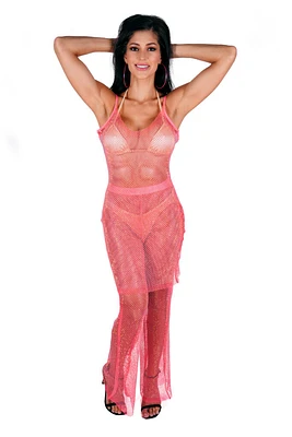 Rhinestone Mesh Pants
