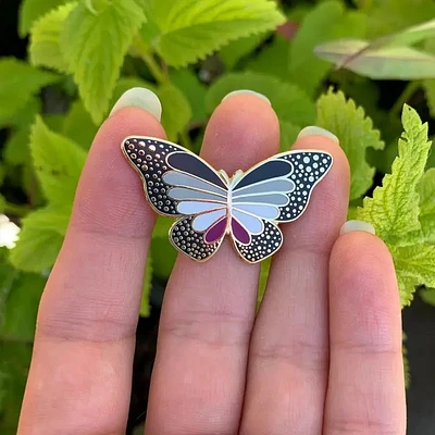 Orgullo de mariposa asexual Chapa