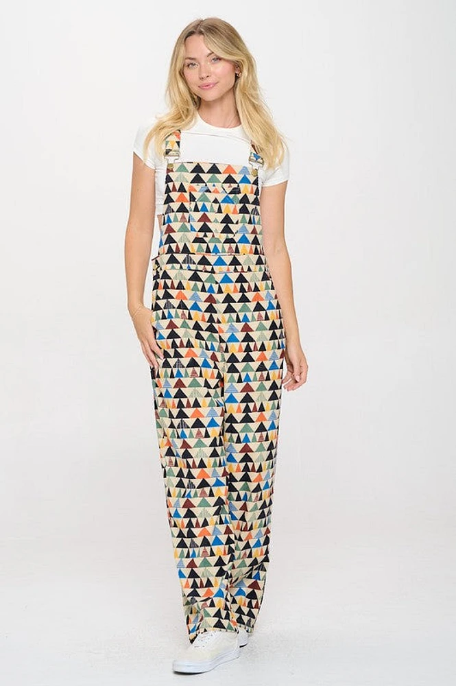 Triangle Print Overalls