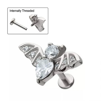 Bat With Prong Gems Labret