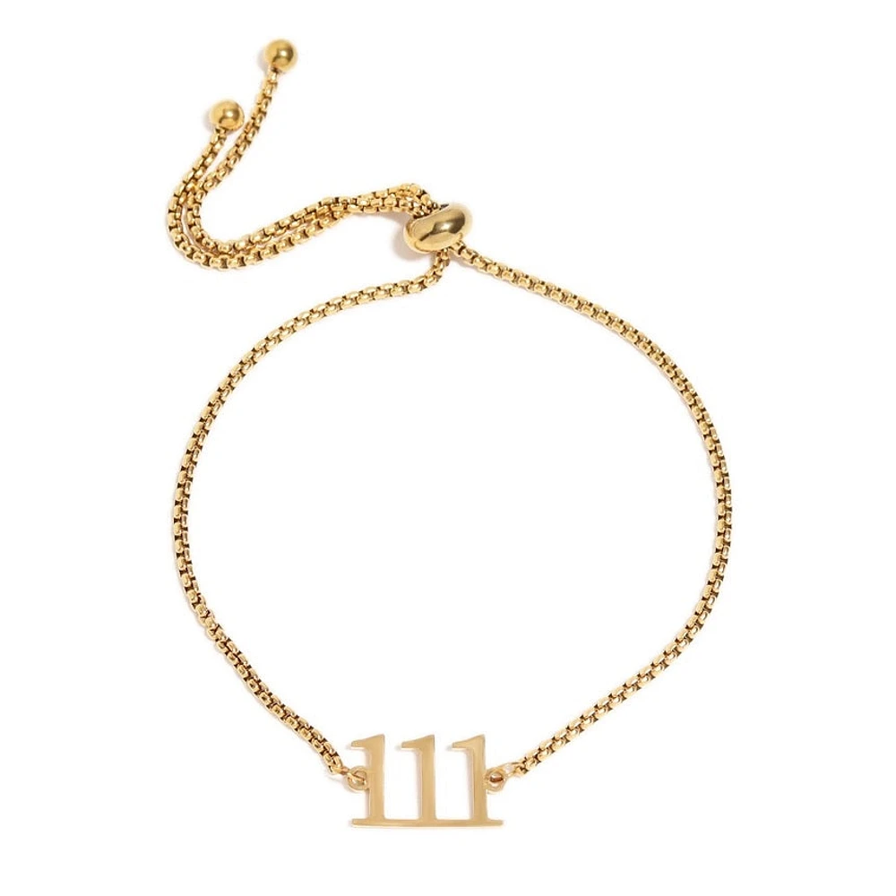 18K Gold Pvd Stainless Steel Angel Number Bracelet