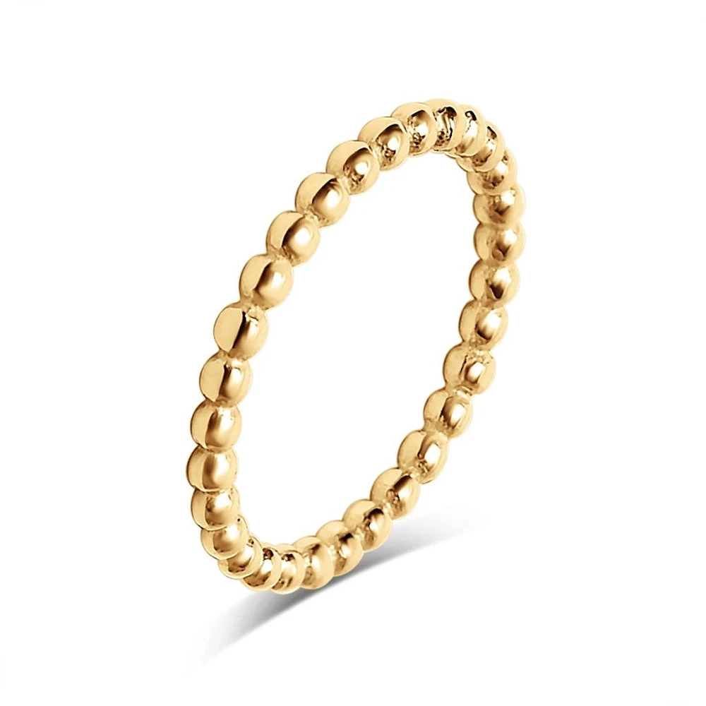 Stainless Steel Gold Plated Beaded Spacer Ring
